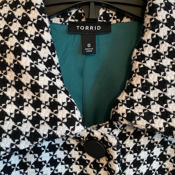 Torrid Houndstooth Pea Coat - Picture 2 of 6